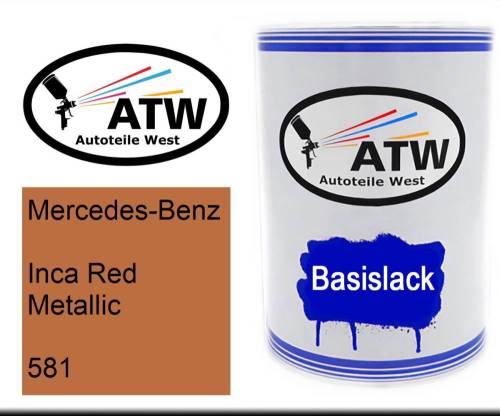 Mercedes-Benz, Inca Red Metallic, 581: 500ml Lackdose, von ATW Autoteile West.